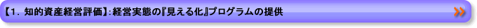 【１．知的資産経営評価】：経営実態の『見える化』プログラムの提供